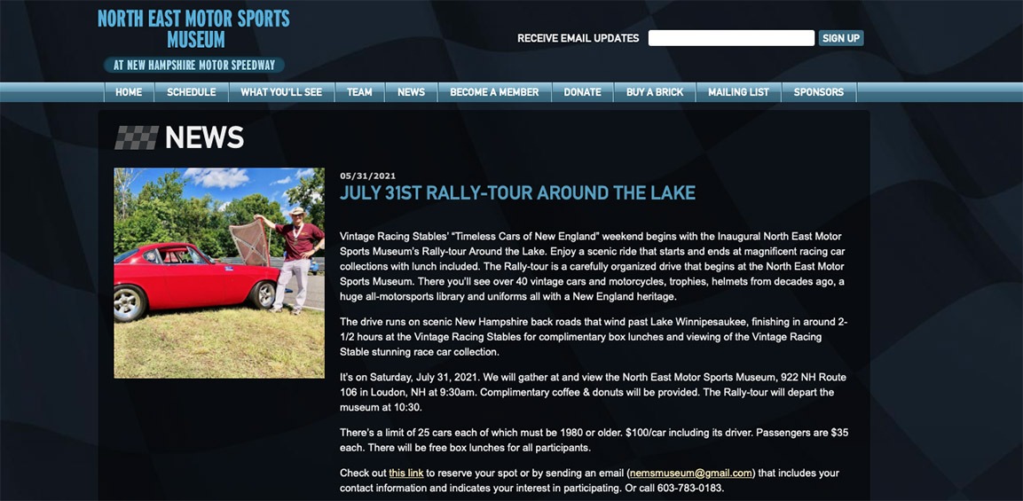 Rally-Tour Around the Lake in New England